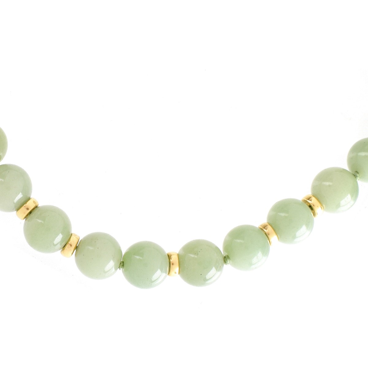 Two Vintage Jade Bead Necklaces