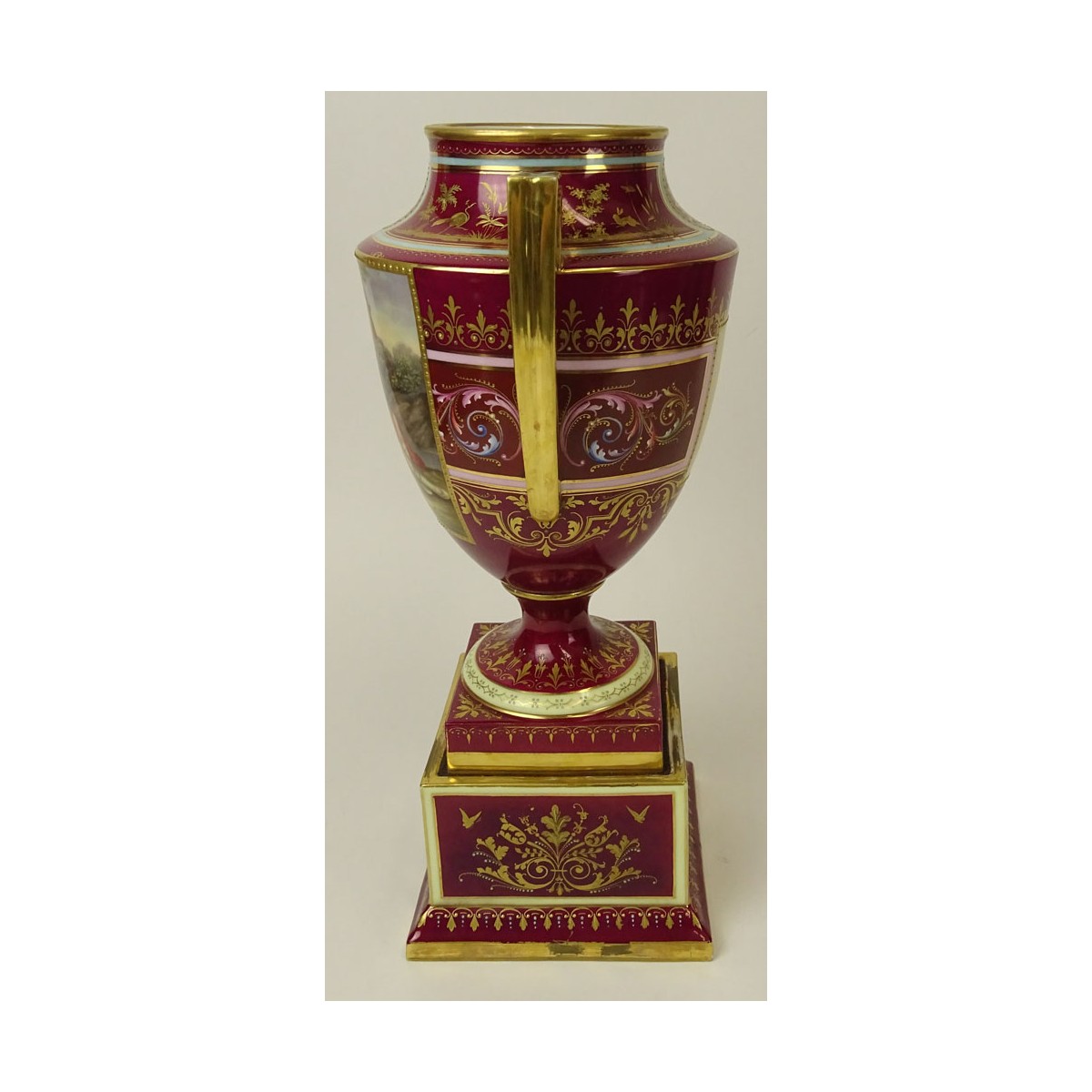 19C Royal Vienna Porcelain Bolted Urn