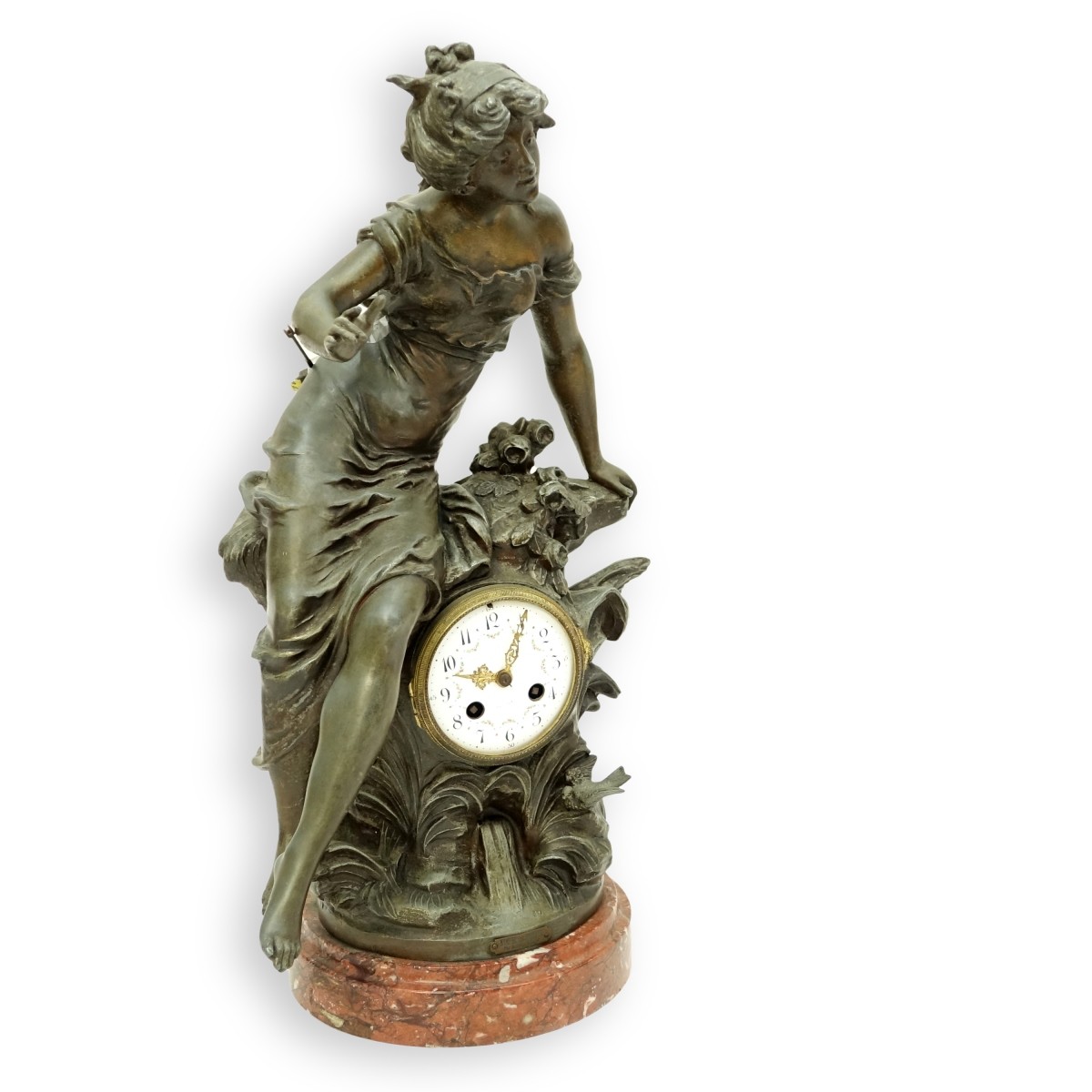 After Moreau Spelter Clock