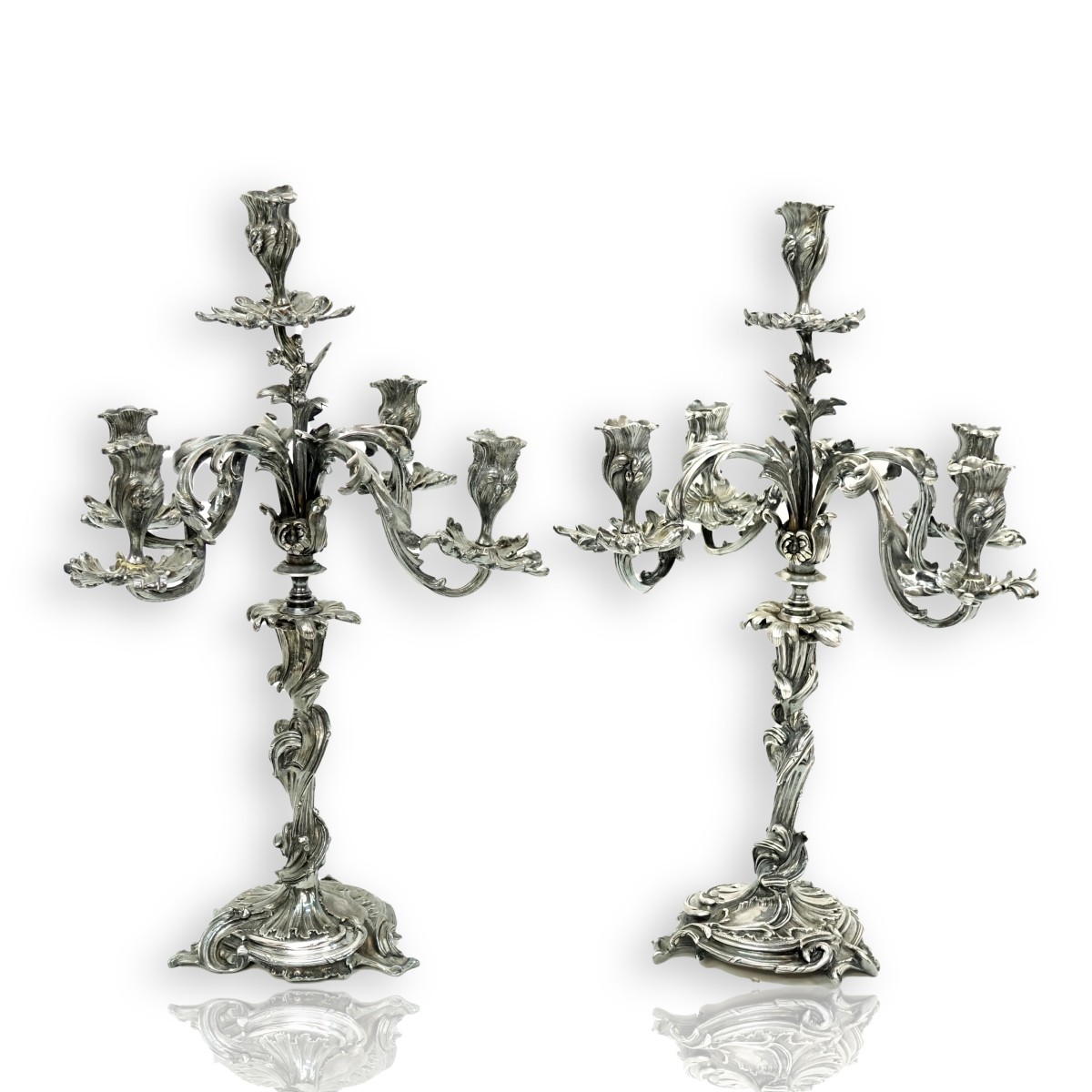 19/20C French Pr. Silverplate Candelabra