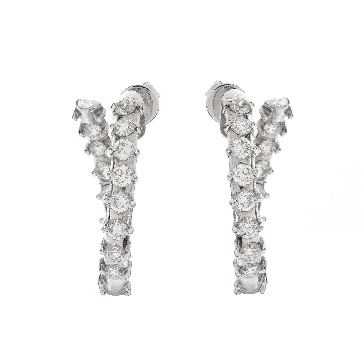 Diamond and 18K Earrings