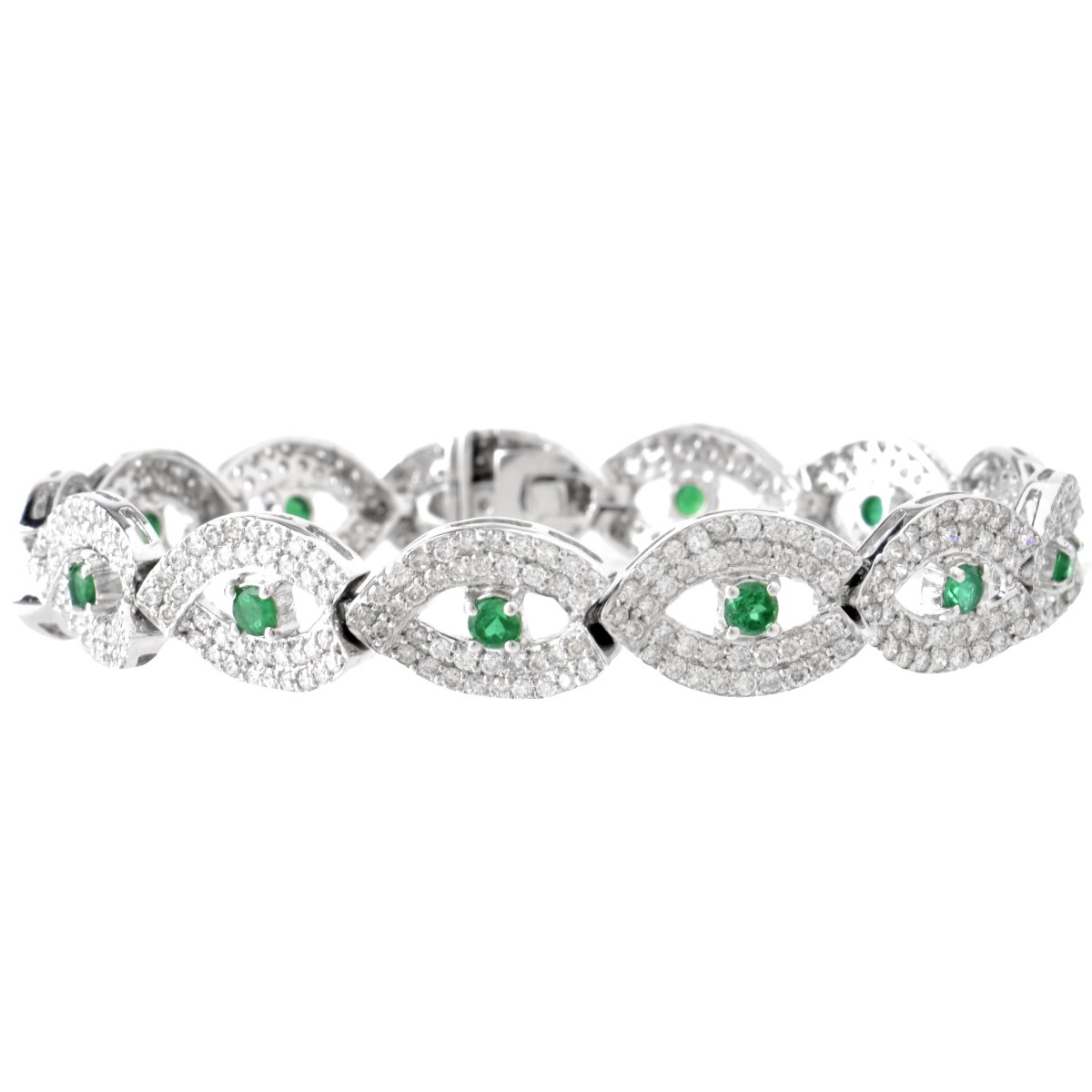 Diamond, Emerald and 18K Bracelet