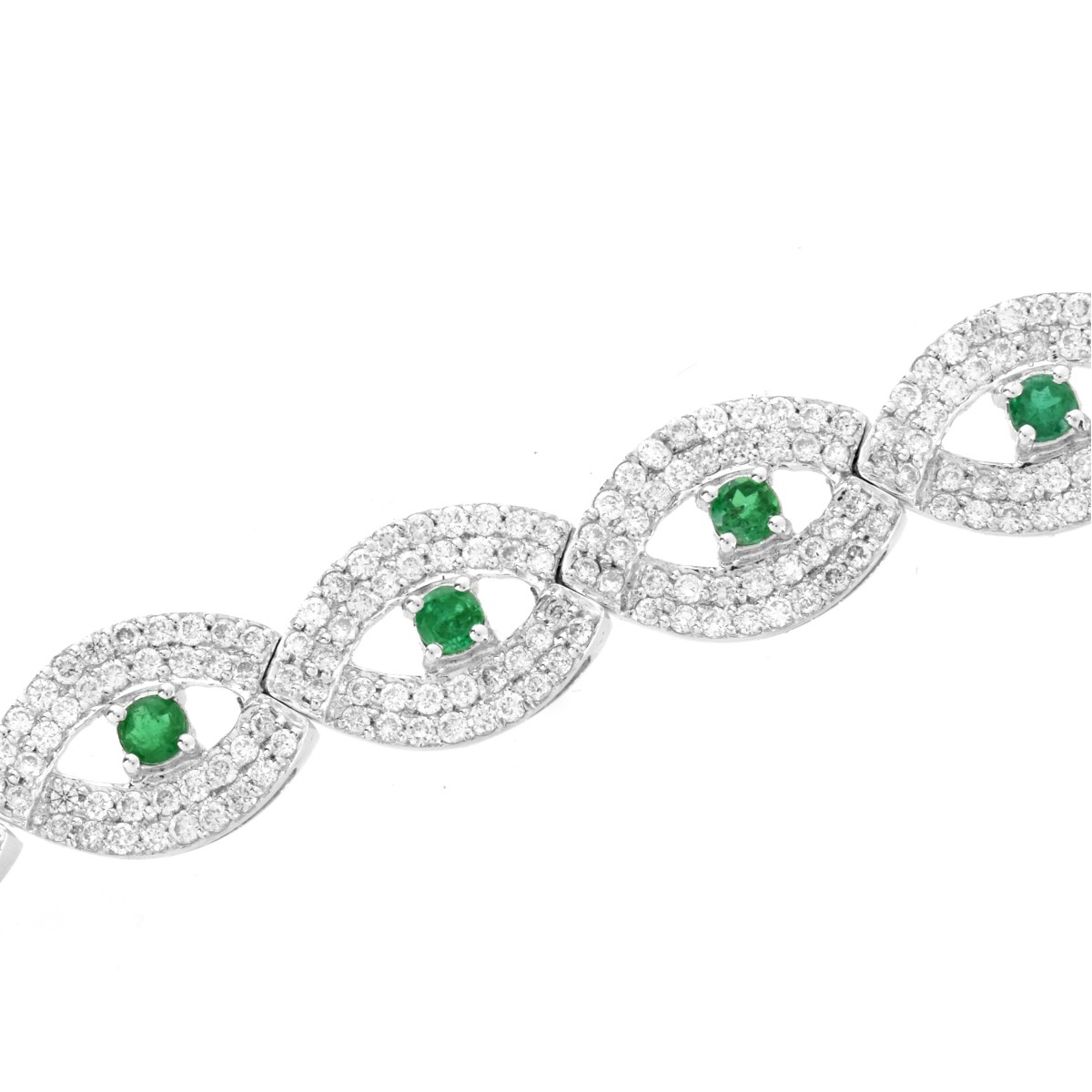 Diamond, Emerald and 18K Bracelet