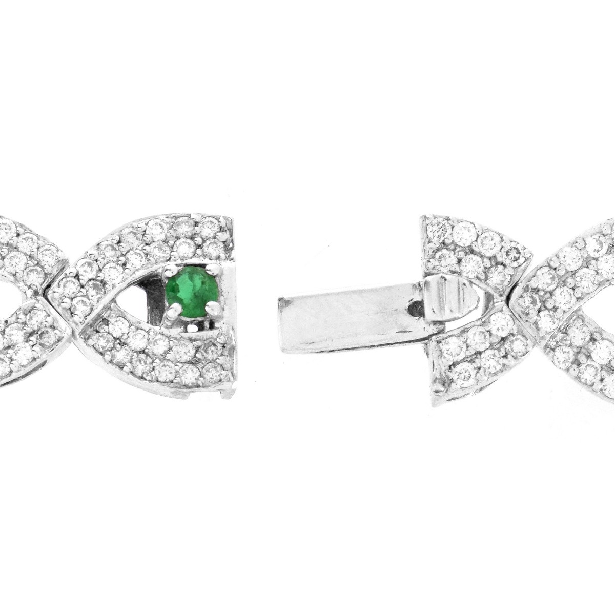 Diamond, Emerald and 18K Bracelet