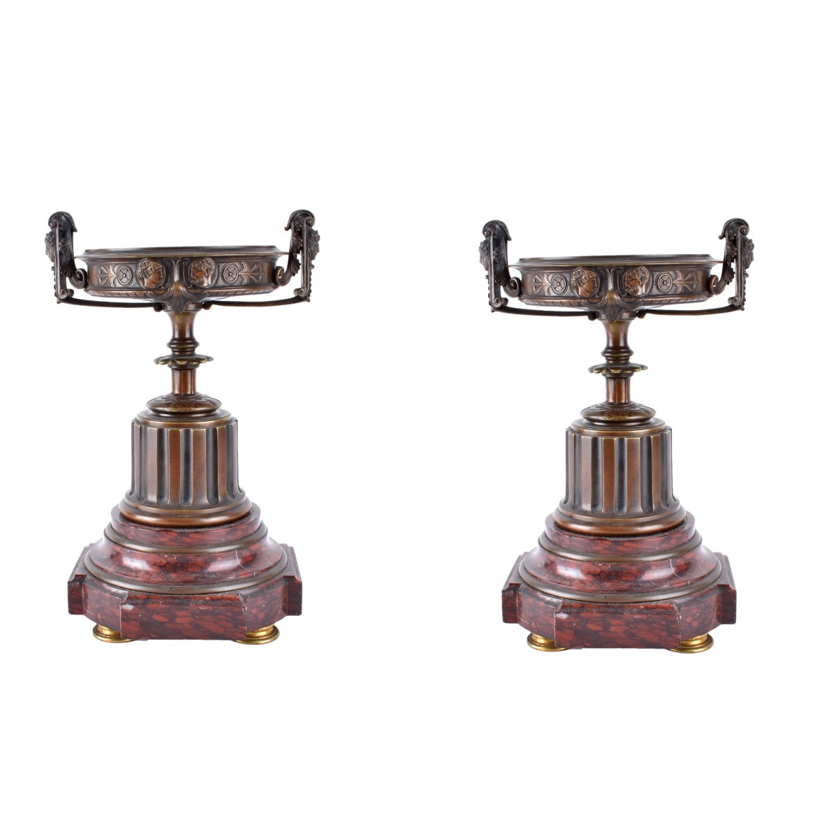 Pair of Bronze Tazzas