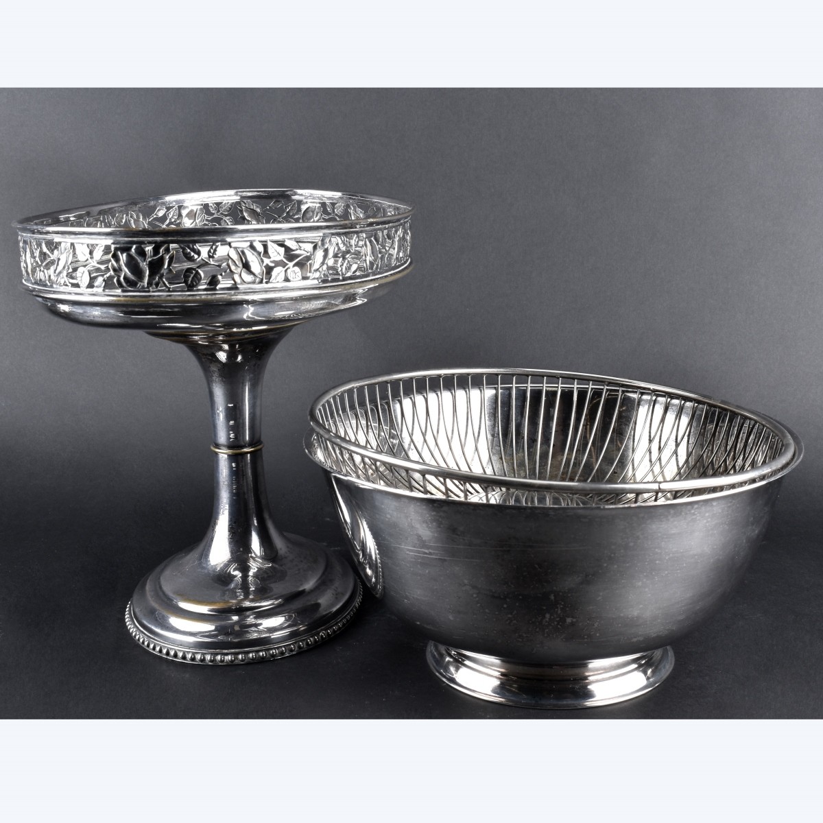 Five Silverplate Tabletop Serving Pieces