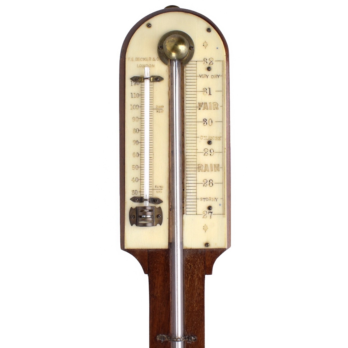 F E Becker Antique Stick Barometer