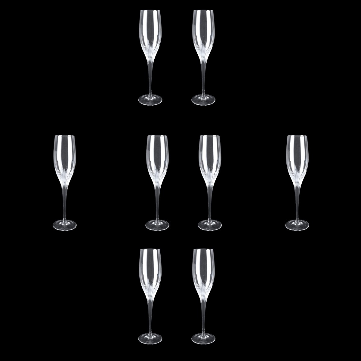 Eight Rosenthal Spring Champagne Flutes