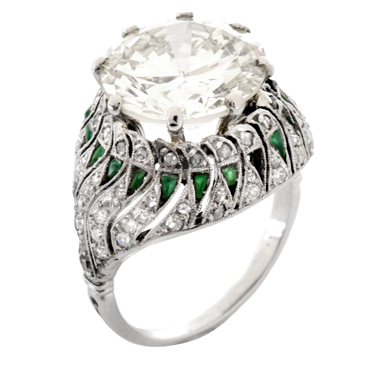 EGL Art Deco 6.23ct Diamond Ring