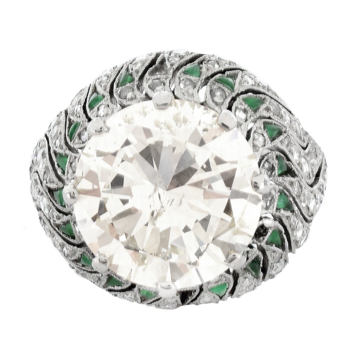 EGL Art Deco 6.23ct Diamond Ring