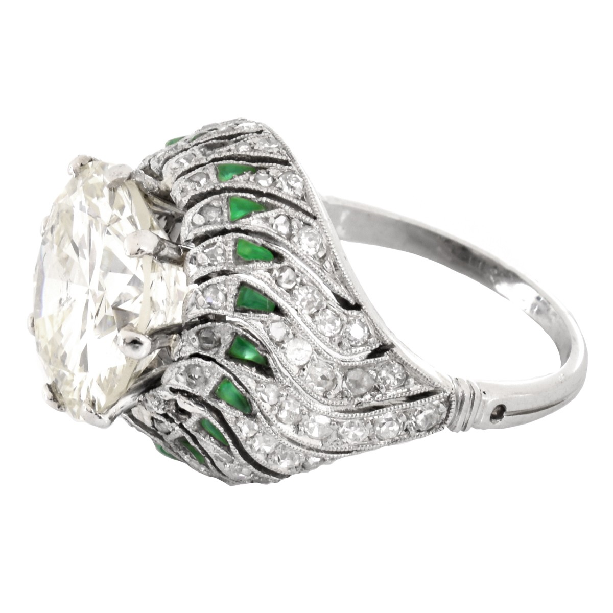 EGL Art Deco 6.23ct Diamond Ring