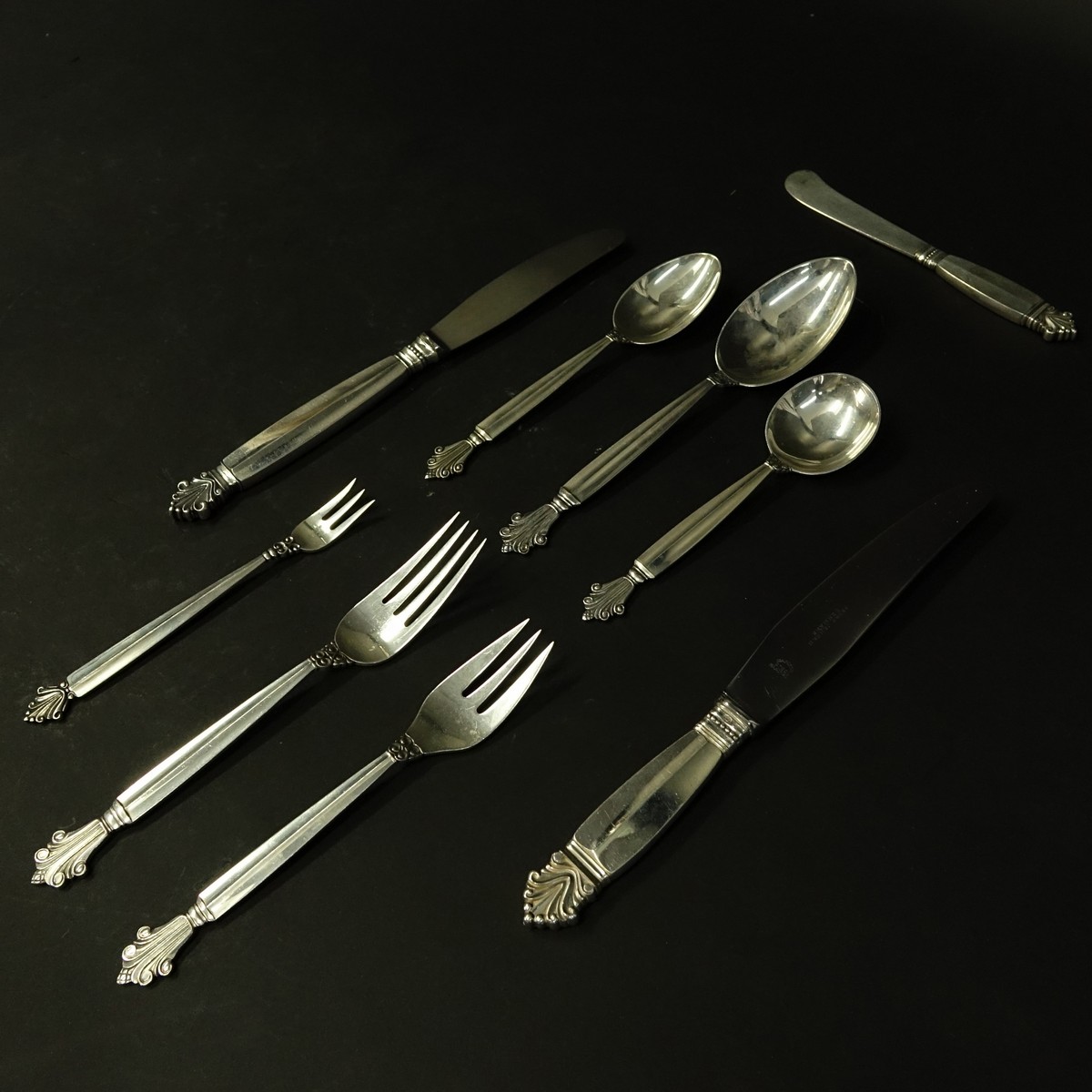 156 Pc Georg Jensen Acanthus Flatware Set