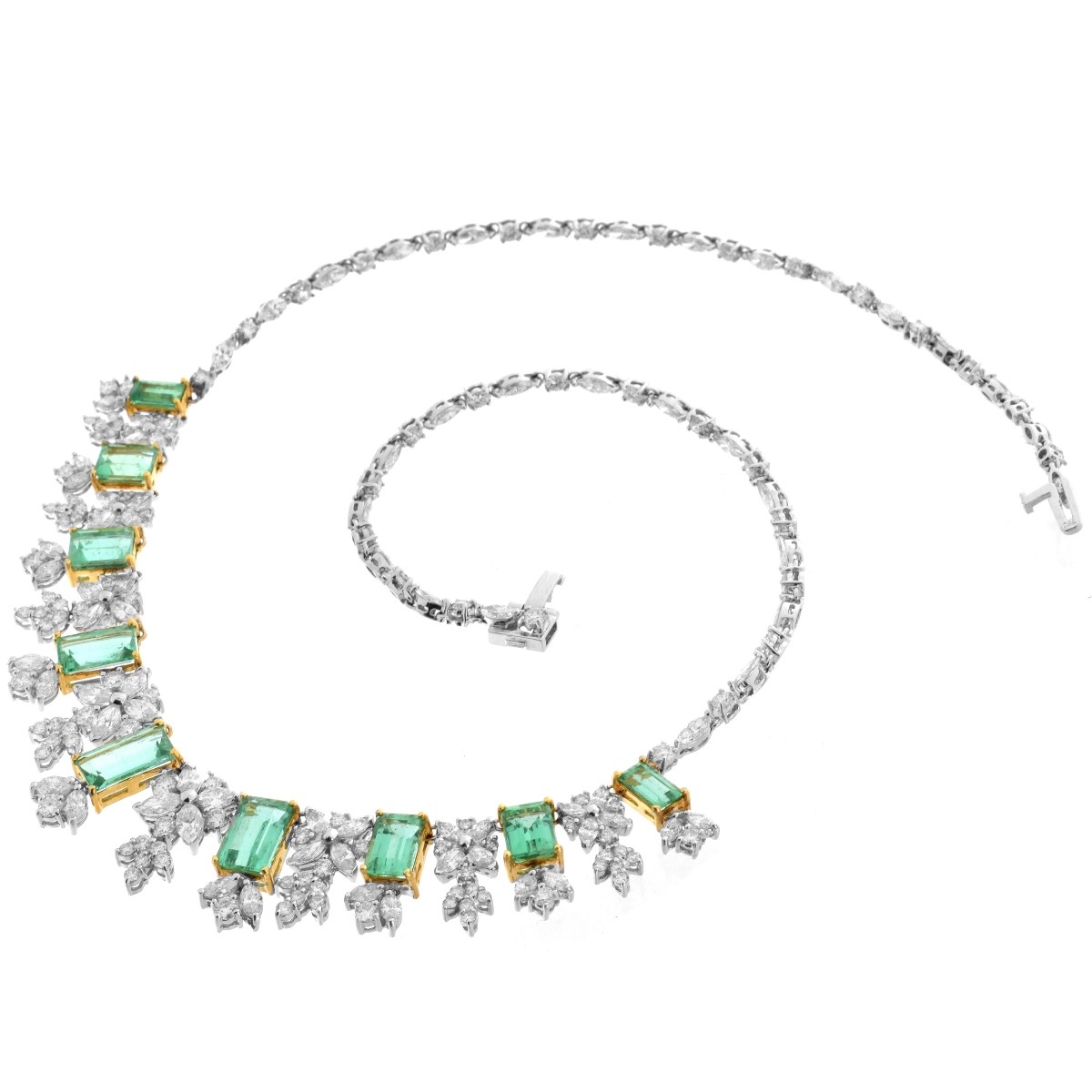 Emerald, Diamond and 18K Necklace