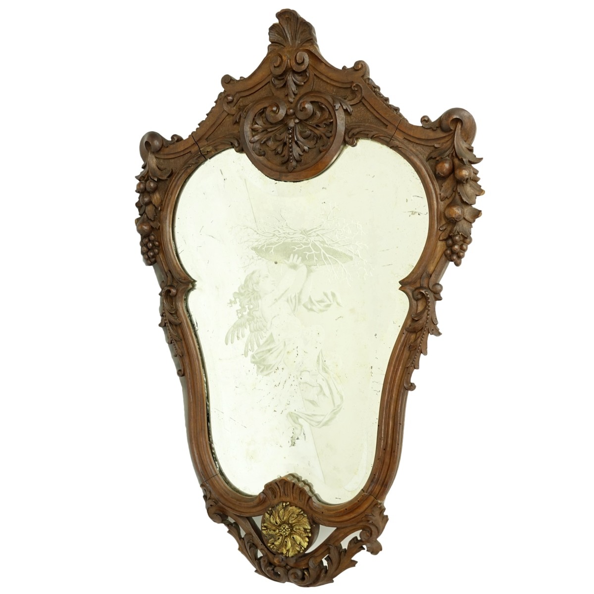 Pr 19C Carved Walnut Mirrors