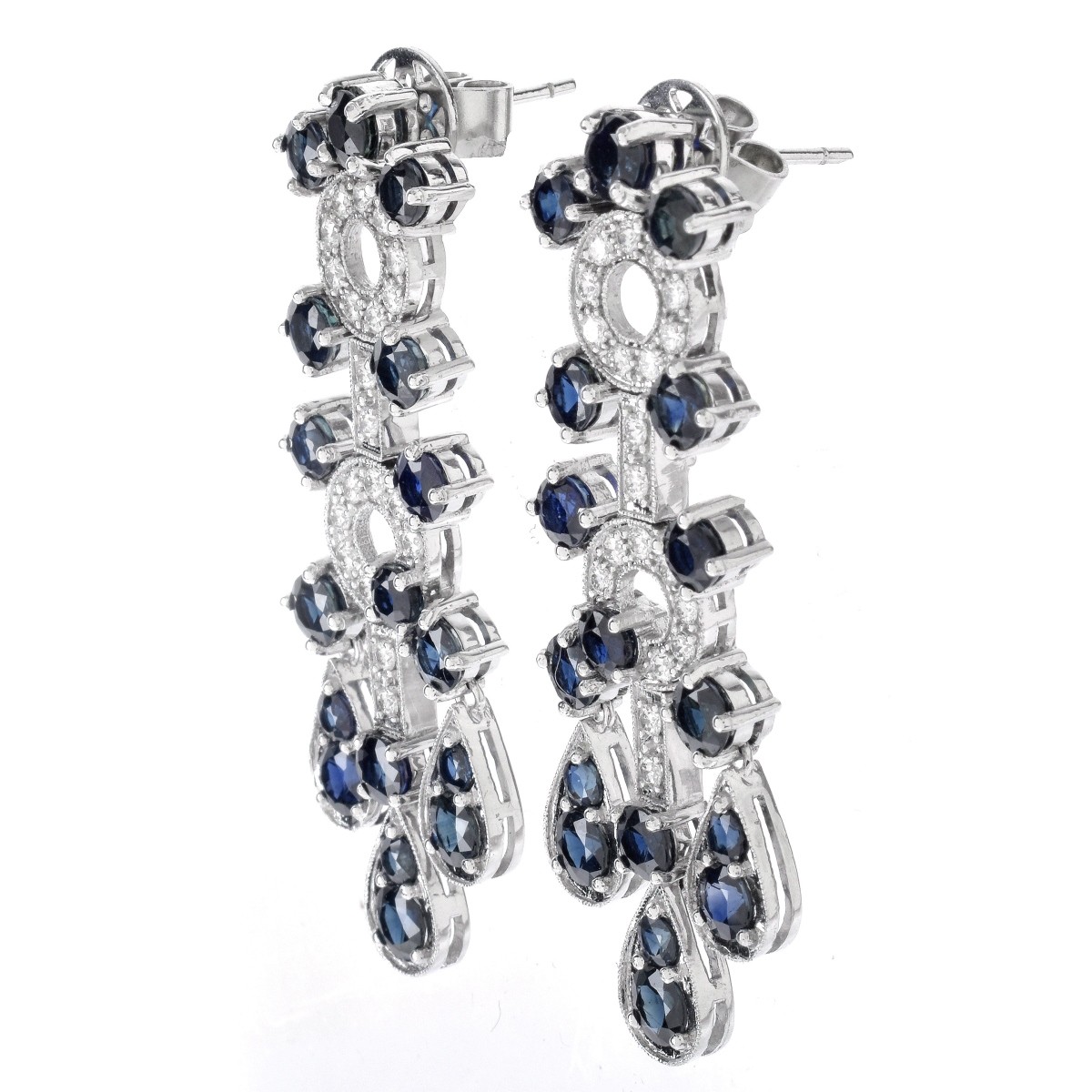 Sapphire, Diamond and 18K Earrings