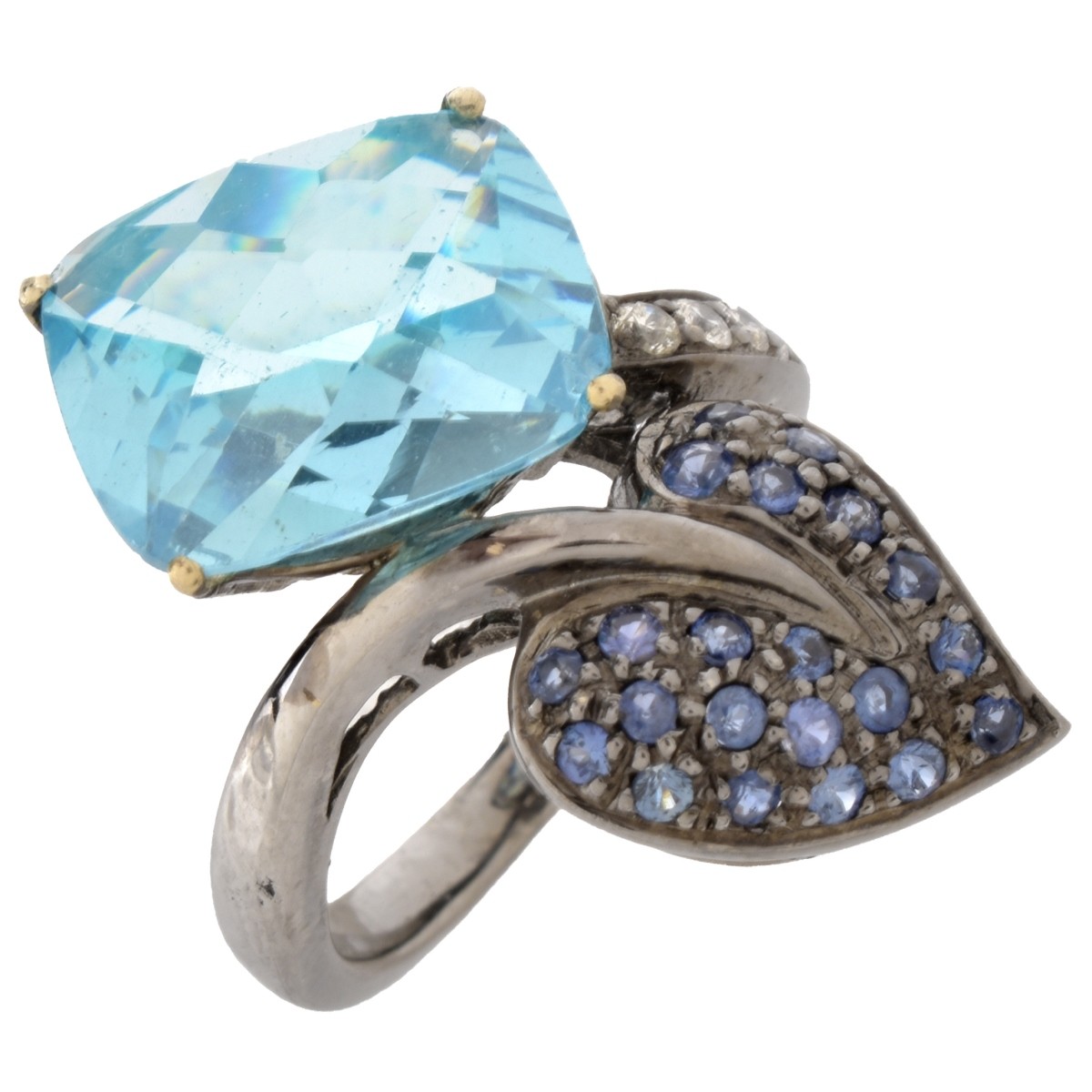 Topaz, Sapphire, Diamond and 18K Ring