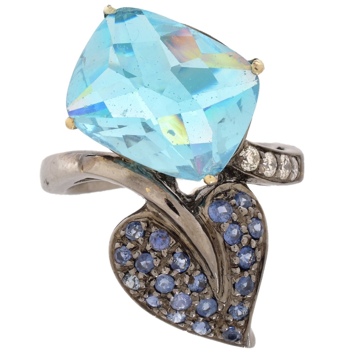 Topaz, Sapphire, Diamond and 18K Ring