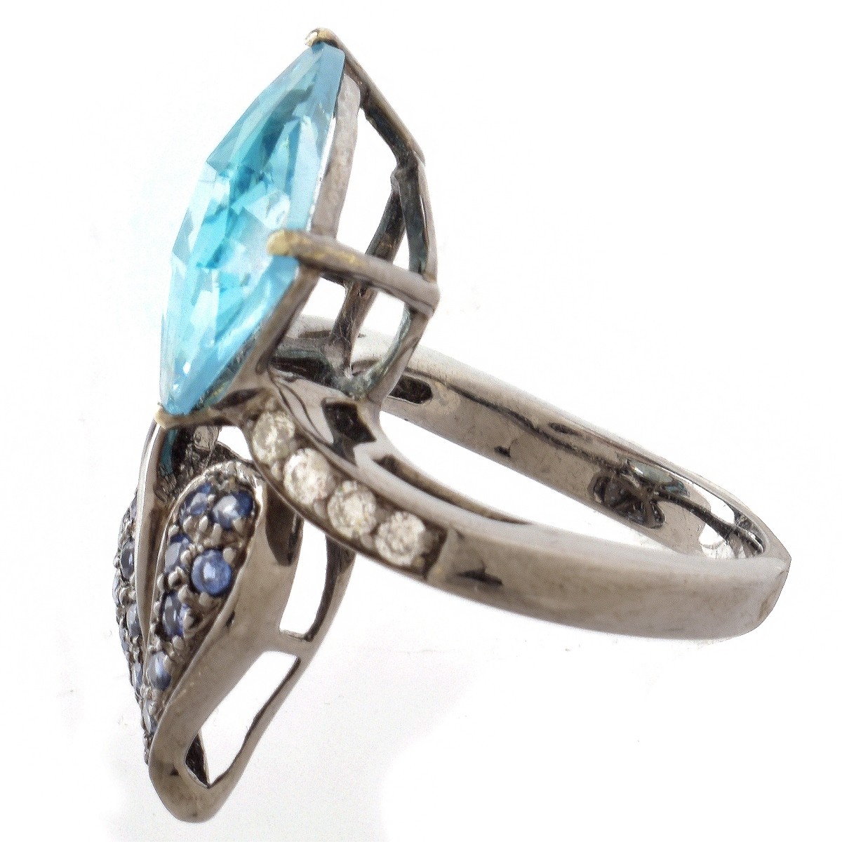 Topaz, Sapphire, Diamond and 18K Ring