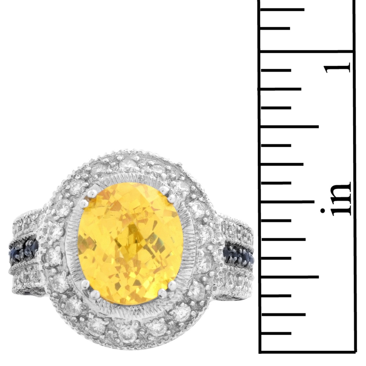 Citrine, Diamond, Sapphire and 18K Ring