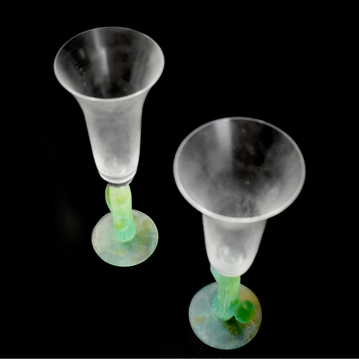 Pair of Daum Champagne Flutes