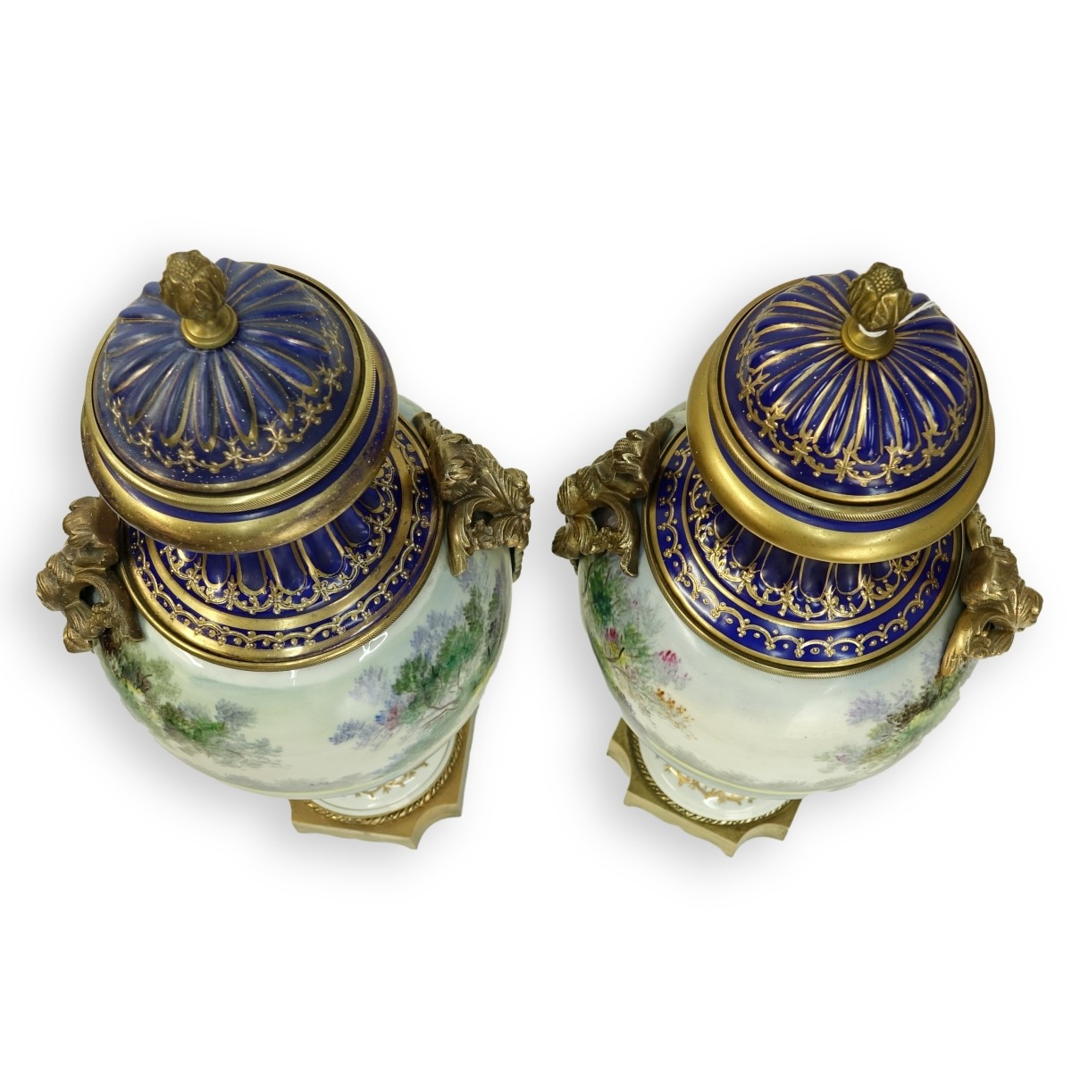 Large Sevres Style Urns