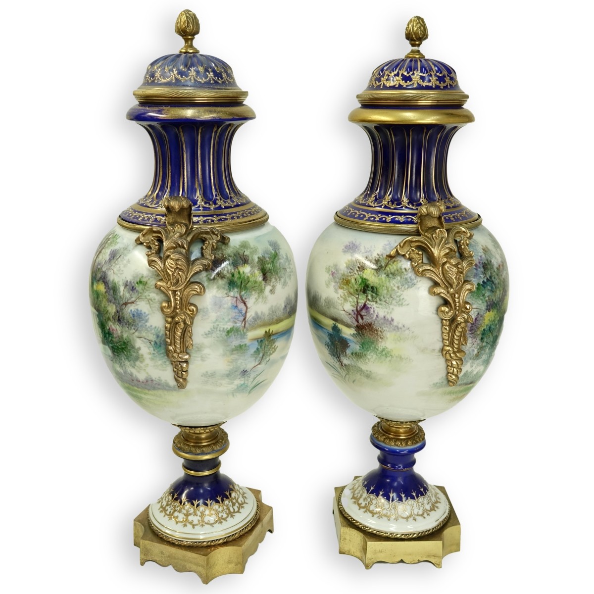 Large Sevres Style Urns