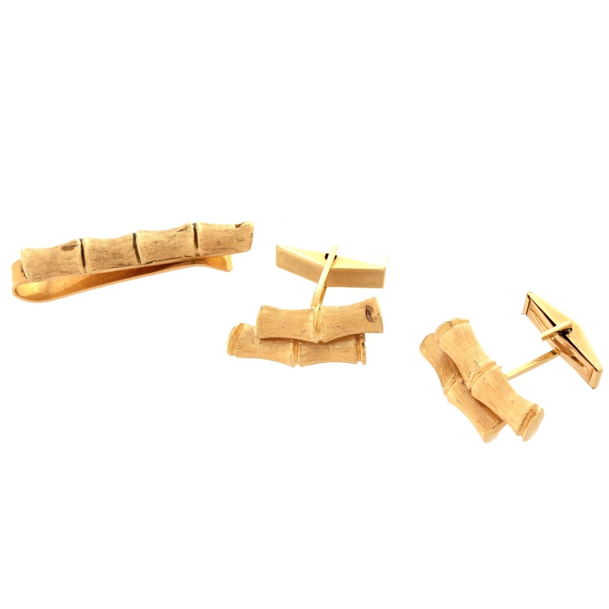 14K Cufflinks and Tie Clip