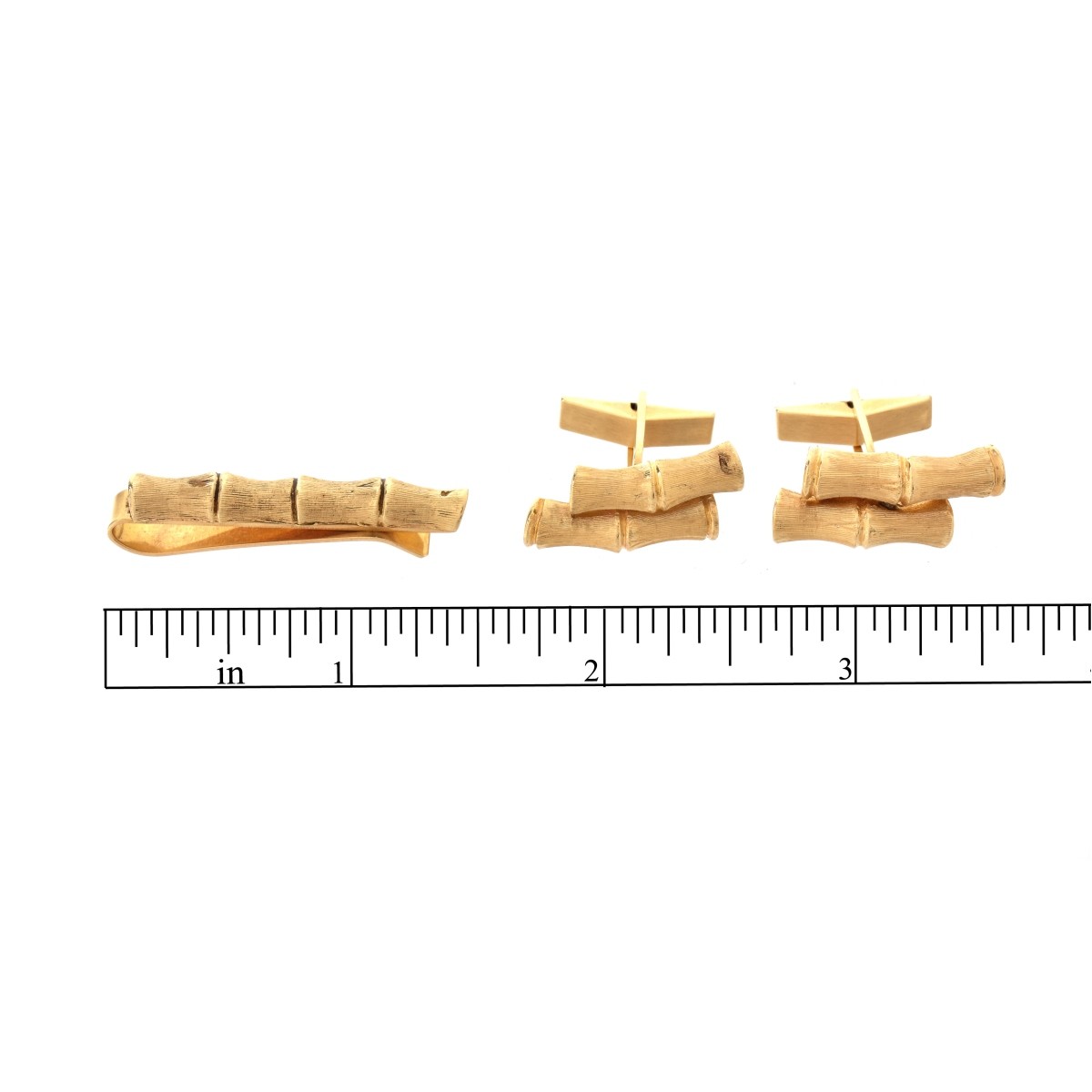 14K Cufflinks and Tie Clip