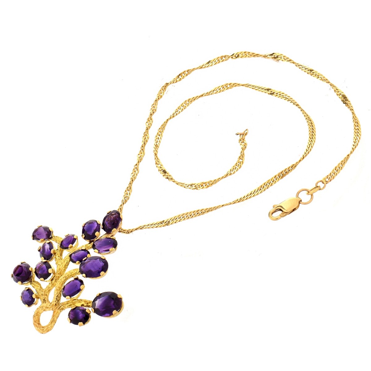 Amethyst and 14K Pendant Necklace