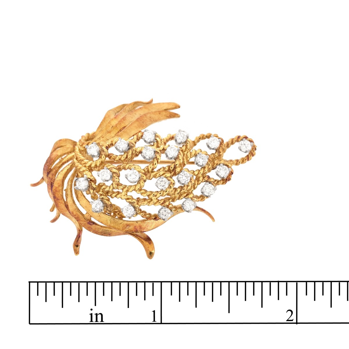 Vintage Diamond and 14K Brooch