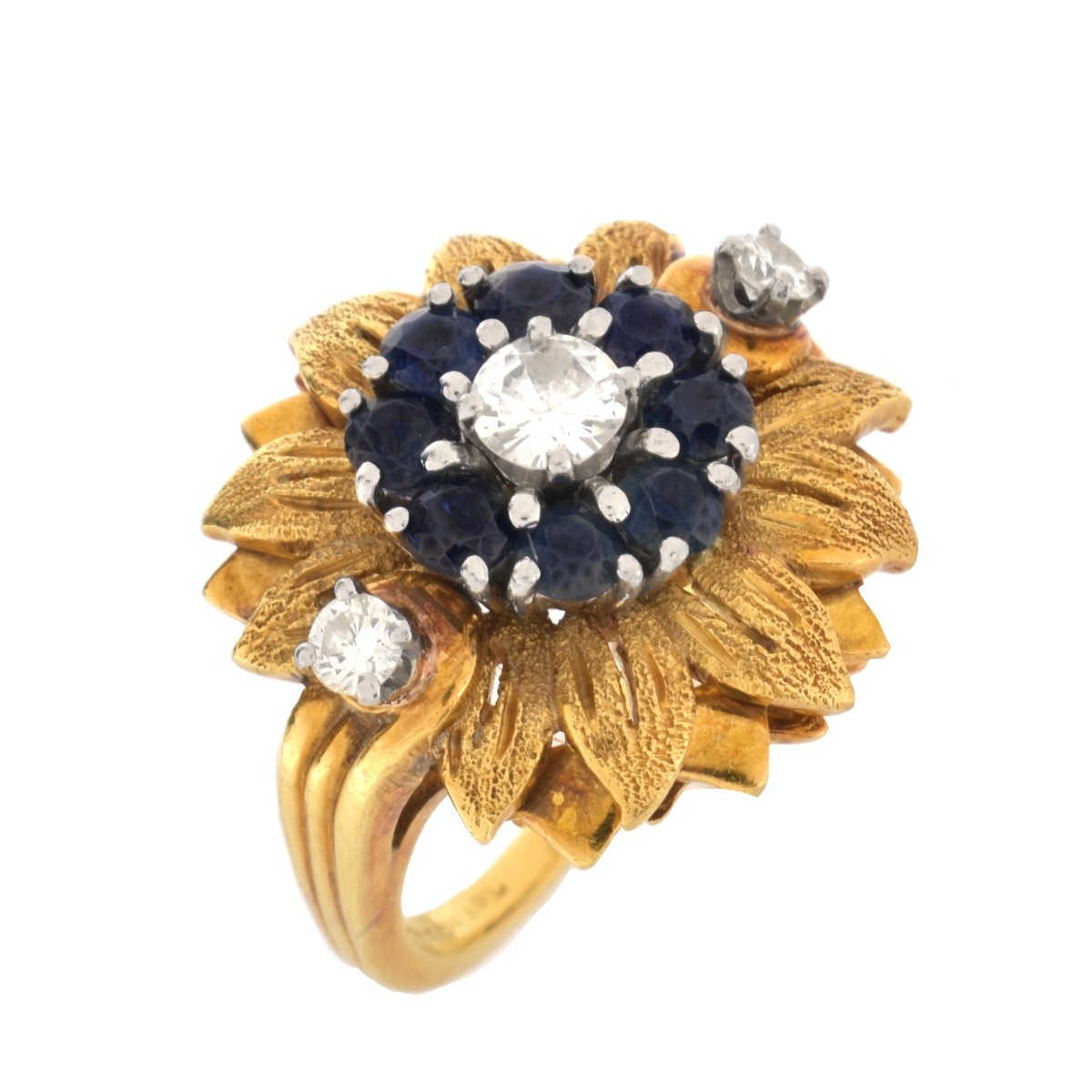 Vintage Diamond, Sapphire and 18K Ring