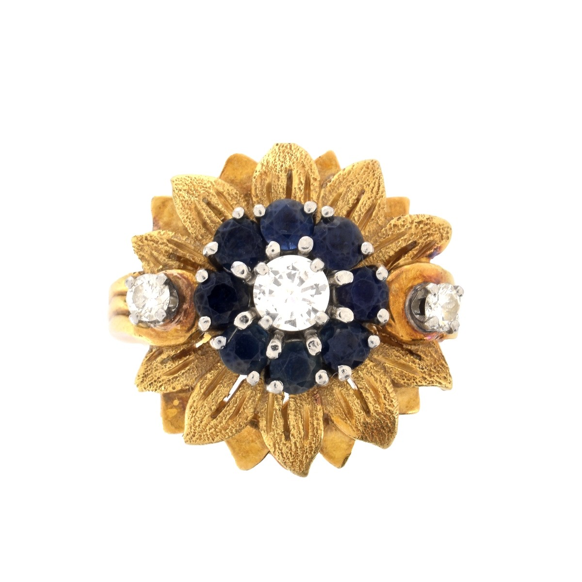 Vintage Diamond, Sapphire and 18K Ring