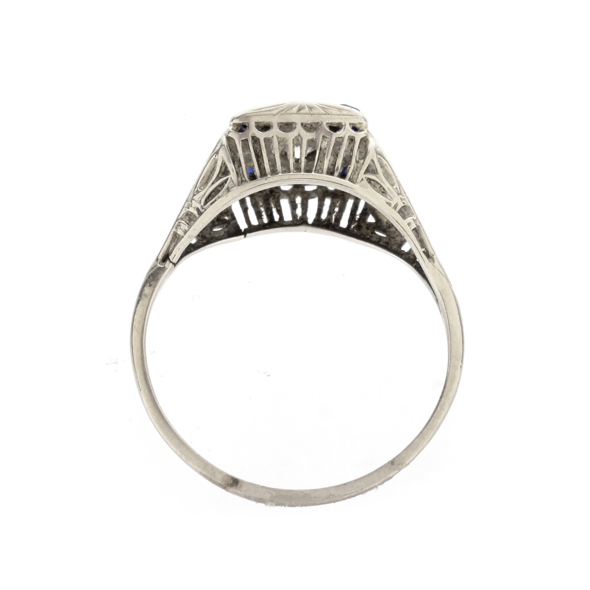 Art Deco Diamond Sapphire and 14K Ring