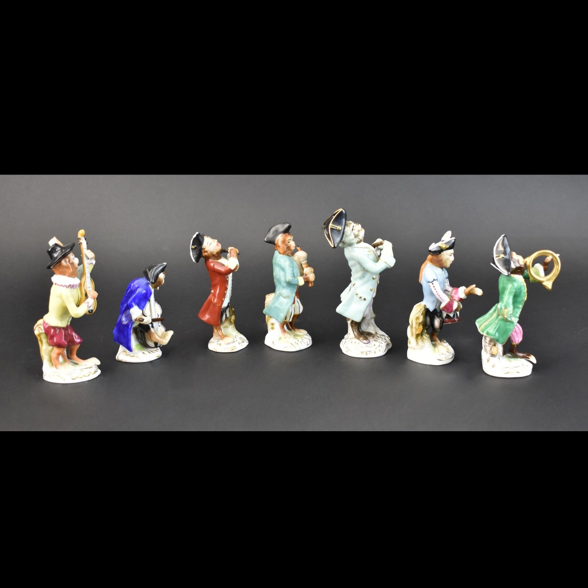 7 pc Volkstedt Porcelain Monkey Band