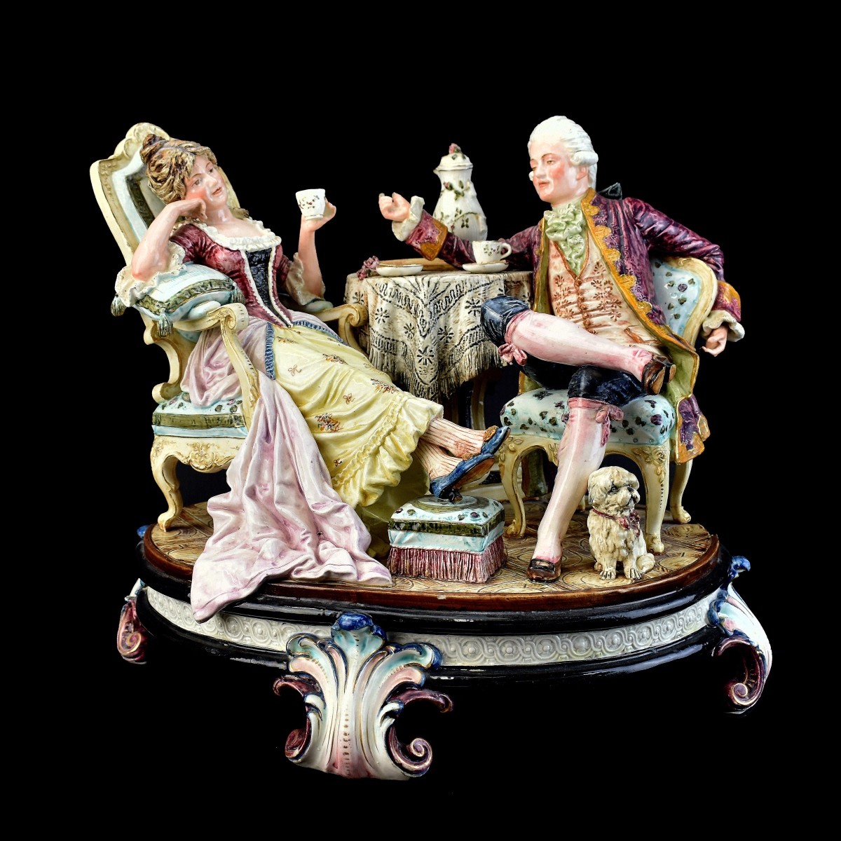 Antique Meissen Style Faience Group