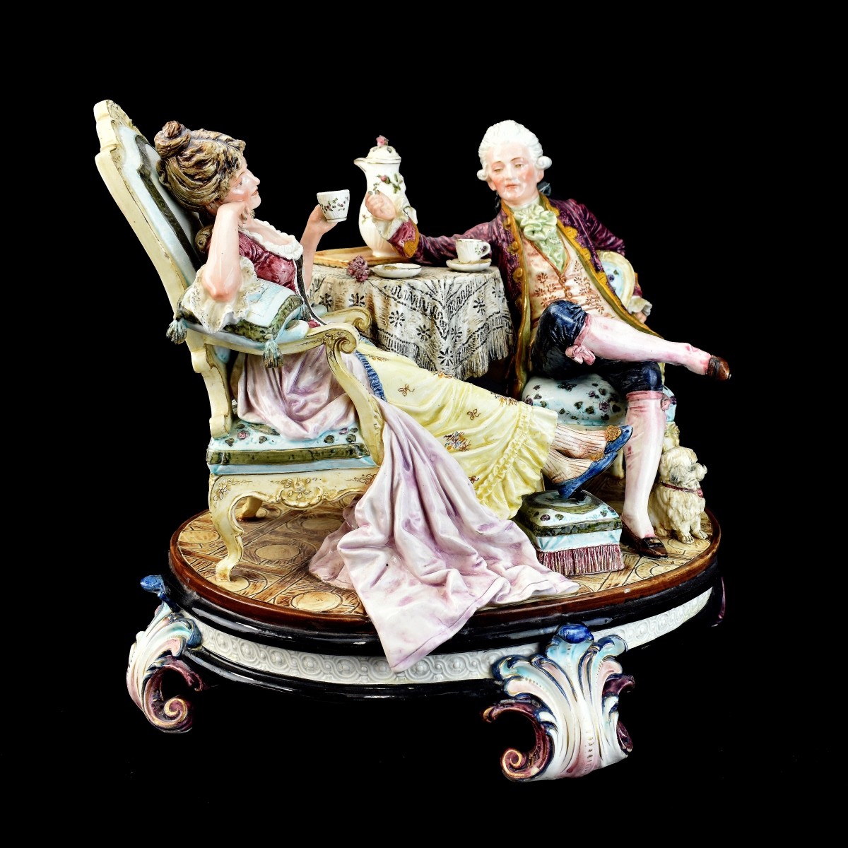 Antique Meissen Style Faience Group