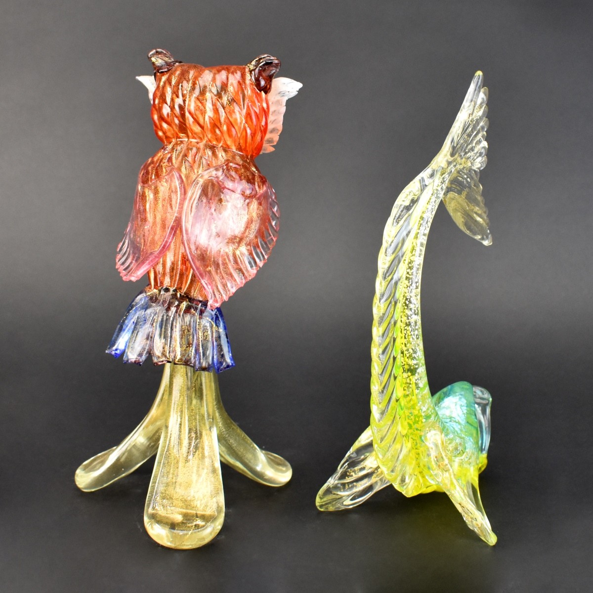 2 pieces Murano Art Glass Figurines