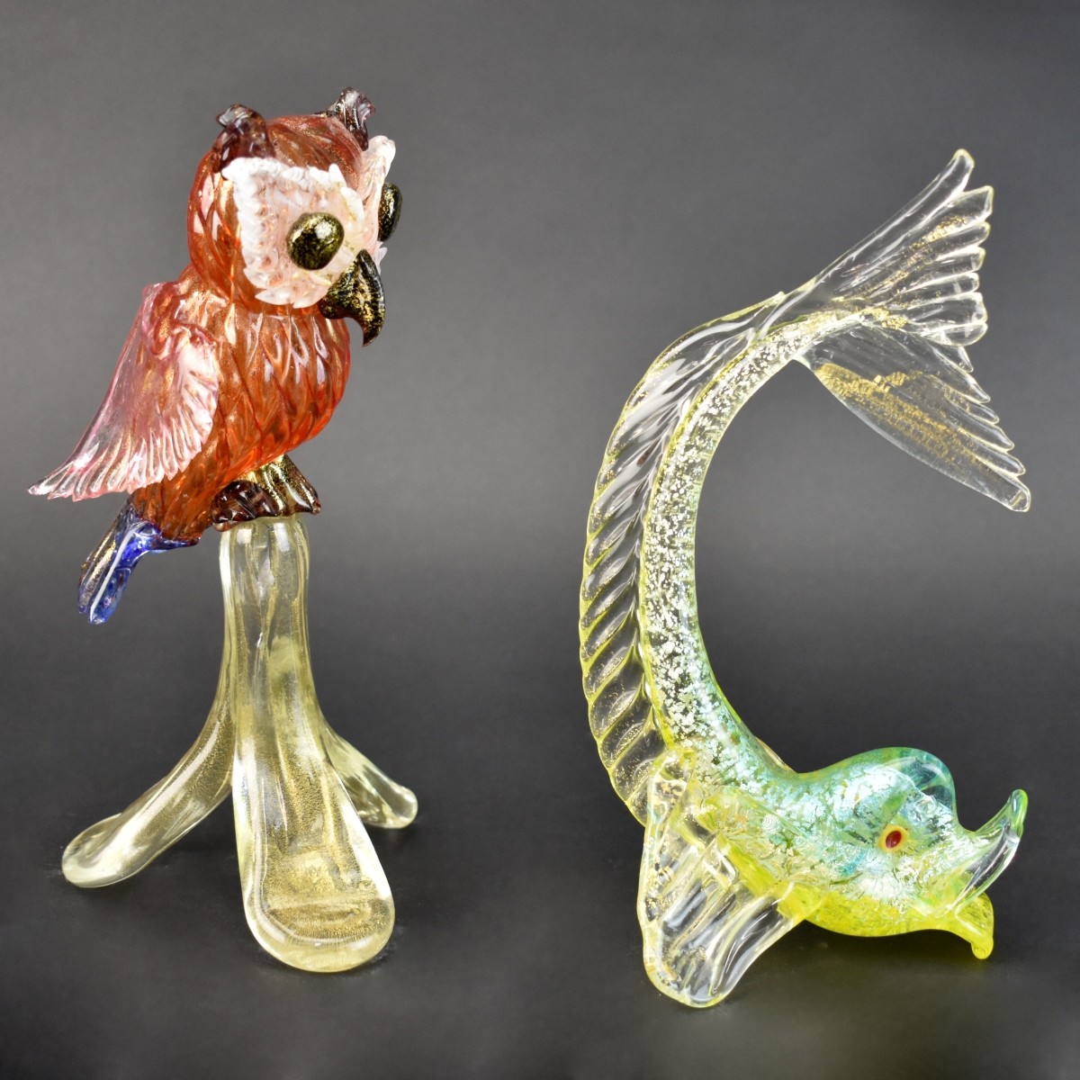 2 pieces Murano Art Glass Figurines