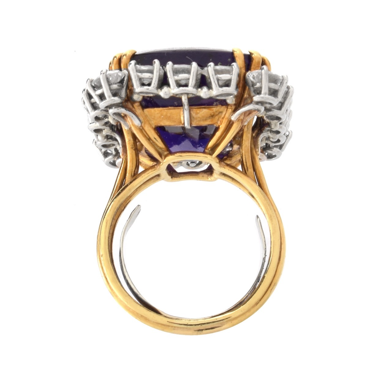 Amethyst, Diamond and 18K Ring