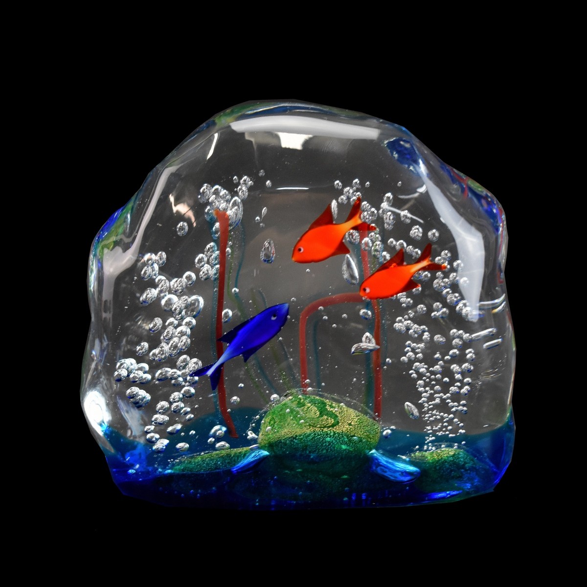 Two (2) Murano Art Glass Aquarium