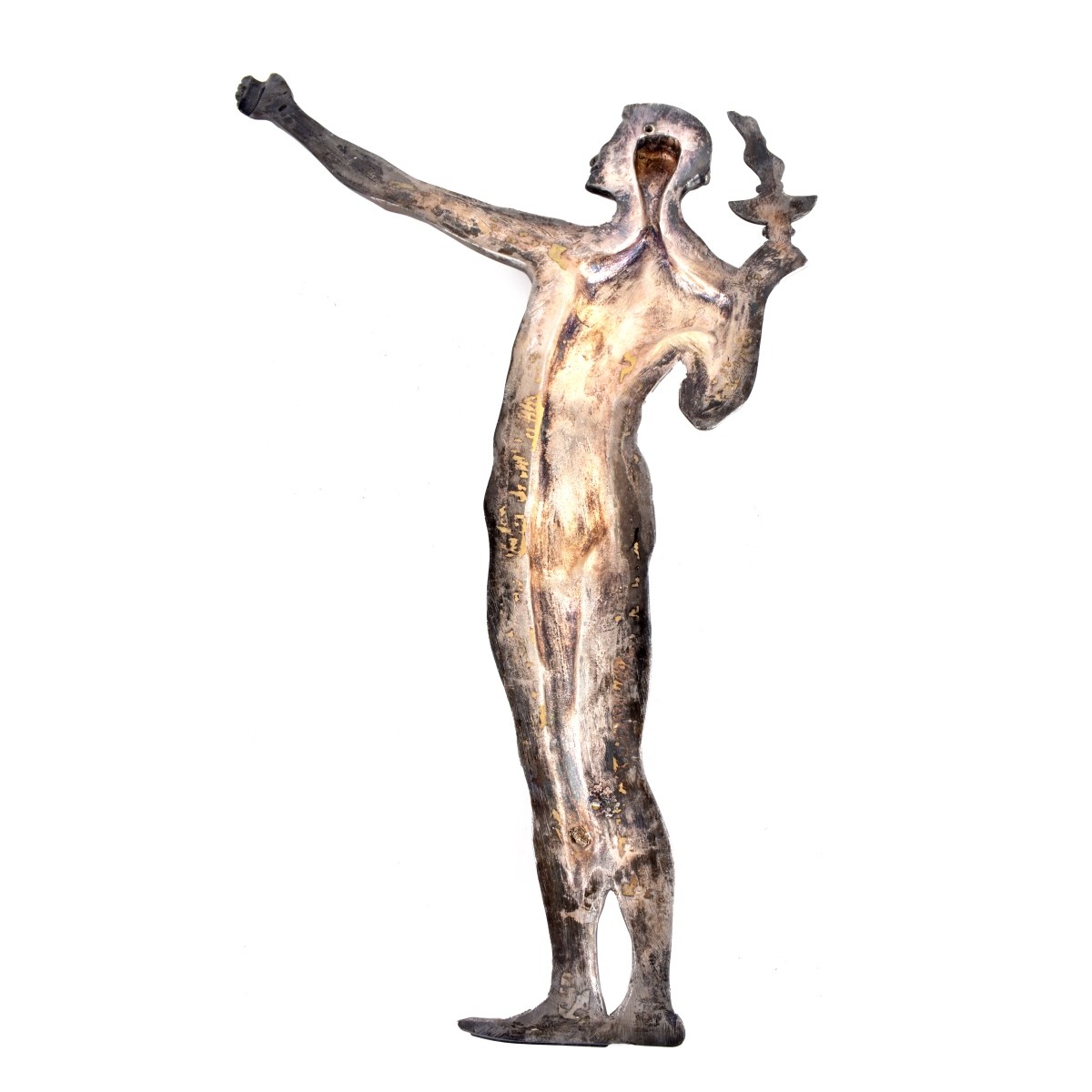 Silvered Bronze Figural Sculpture