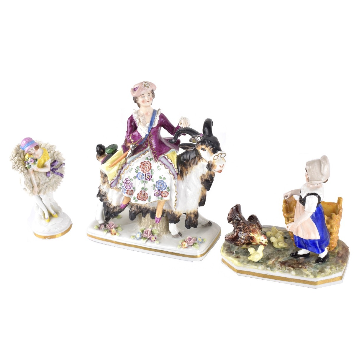 Three Vintage German Porcelain Figurines