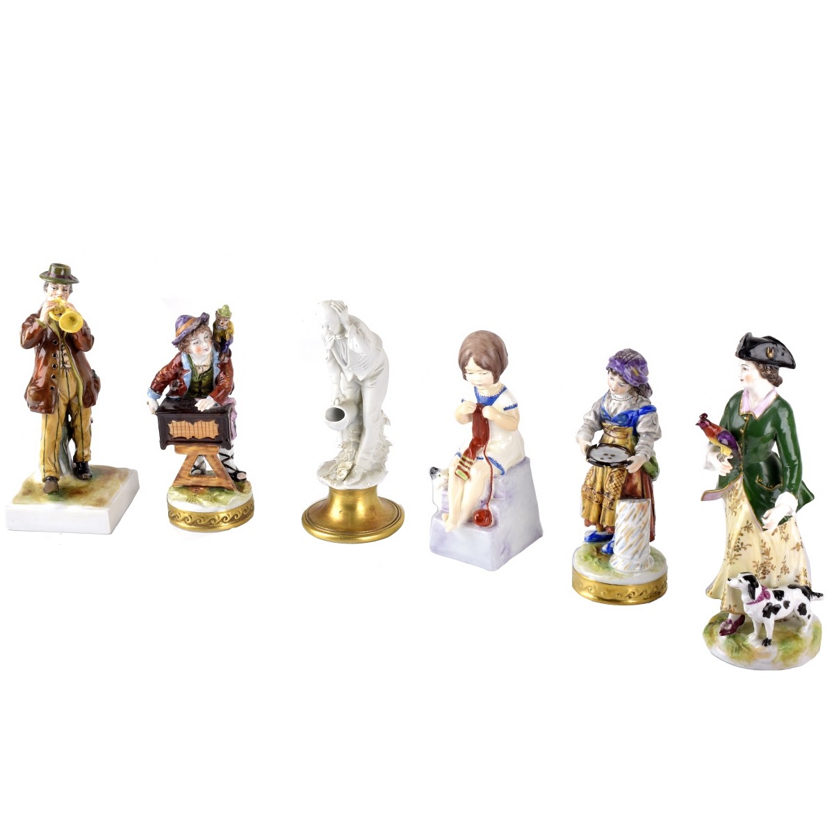 Six Vintage European Porcelain Figurines