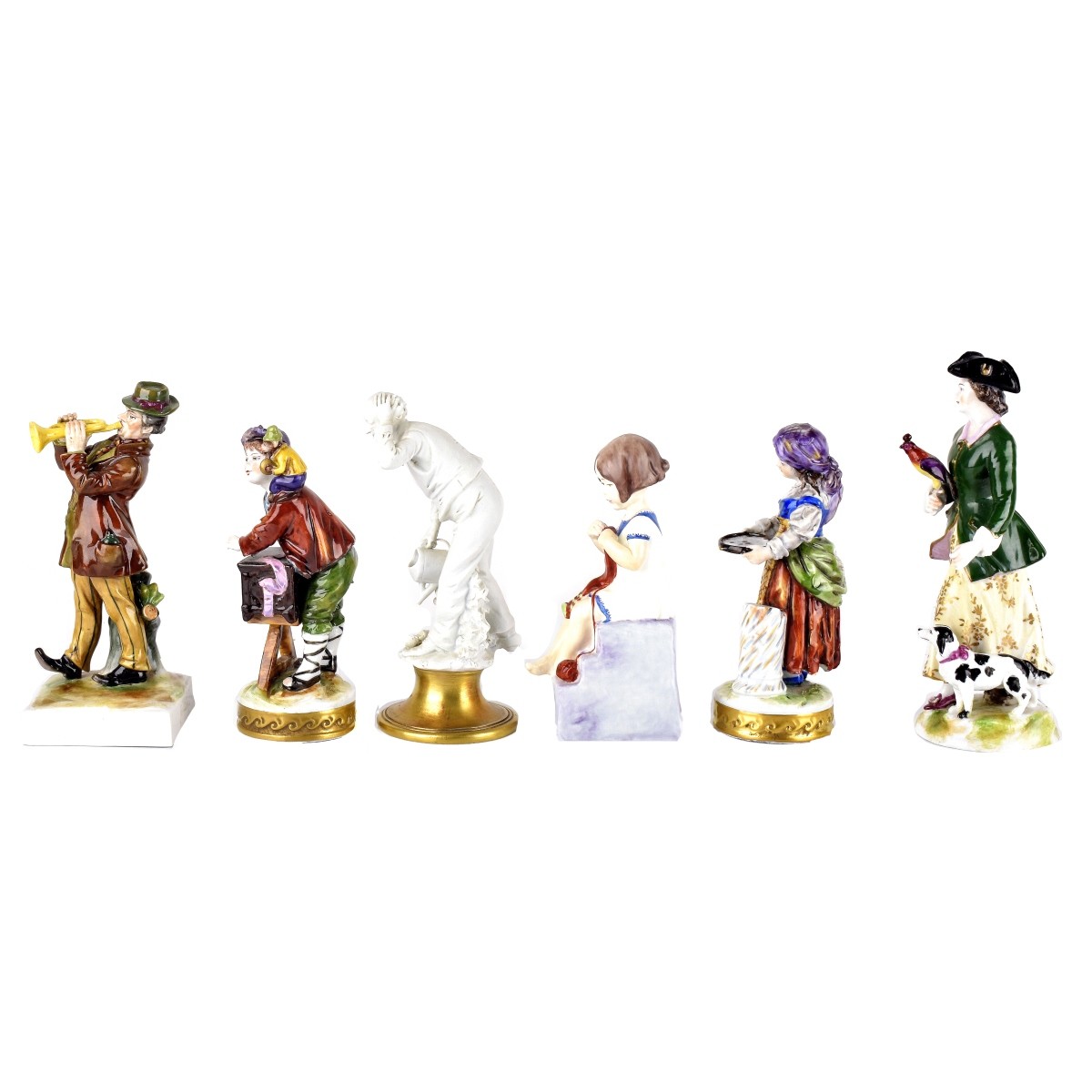 Six Vintage European Porcelain Figurines