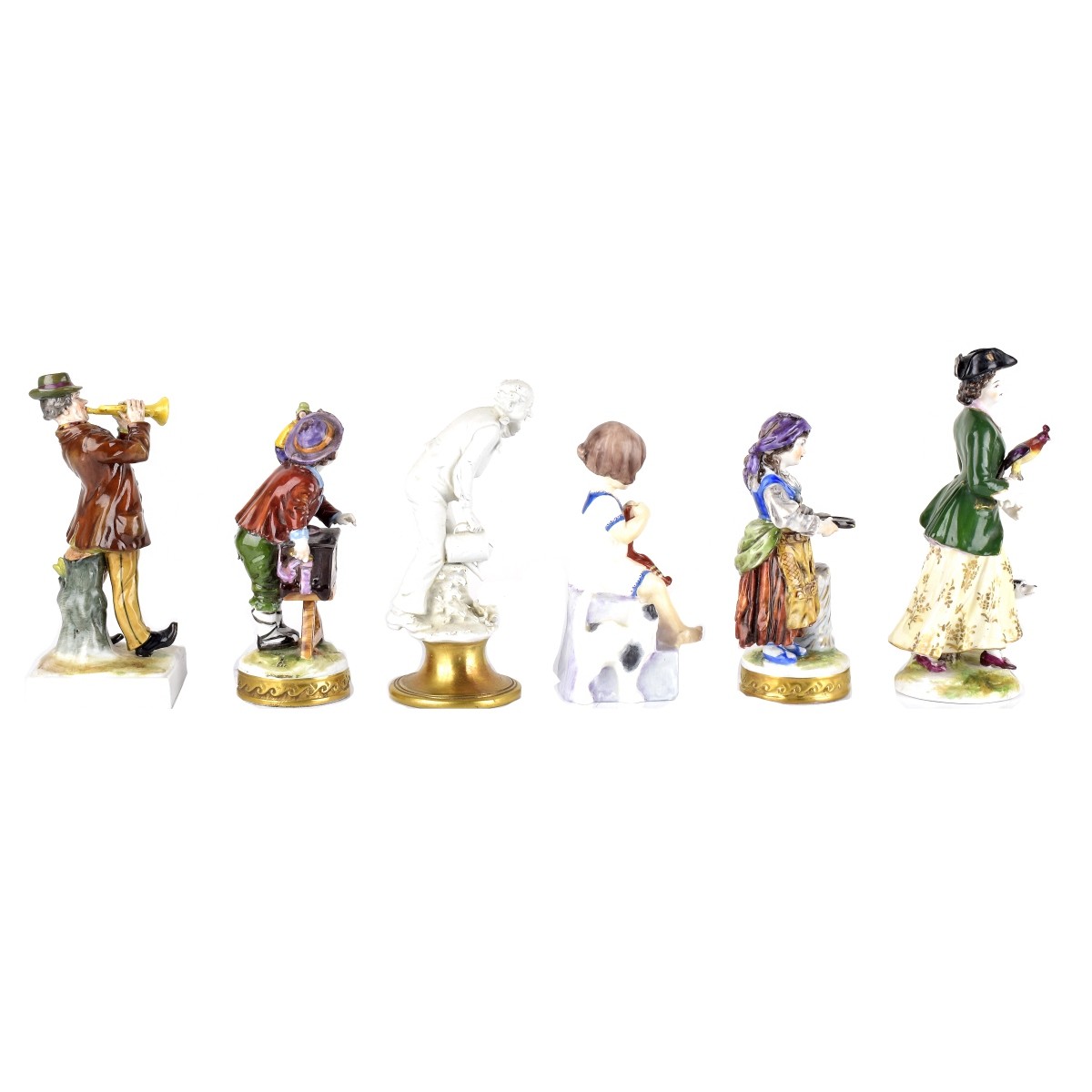 Six Vintage European Porcelain Figurines