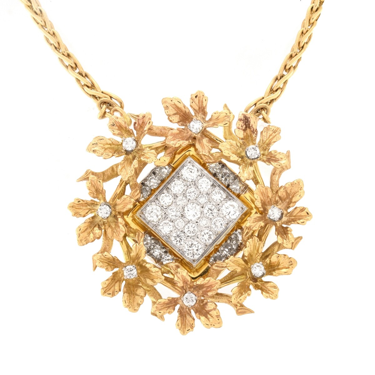 Diamond and 14K Pendant Necklace