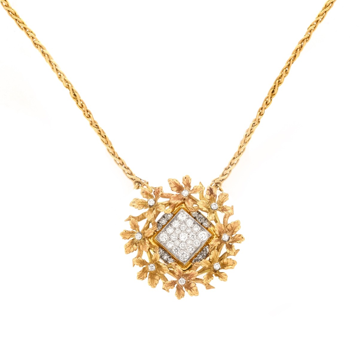 Diamond and 14K Pendant Necklace