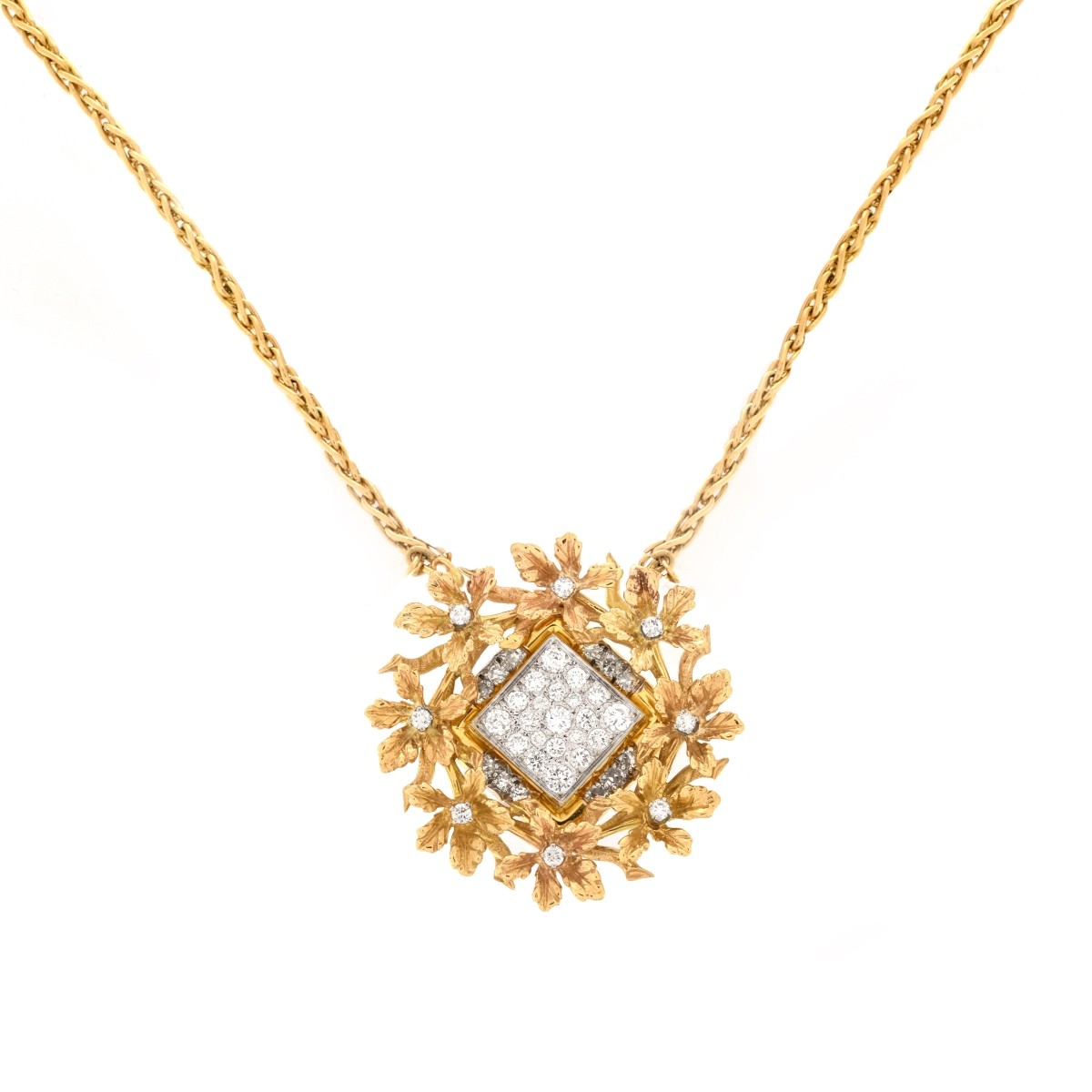 Diamond and 14K Pendant Necklace