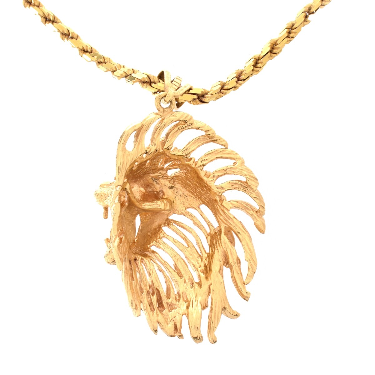 14K Lion Pendant and Chain