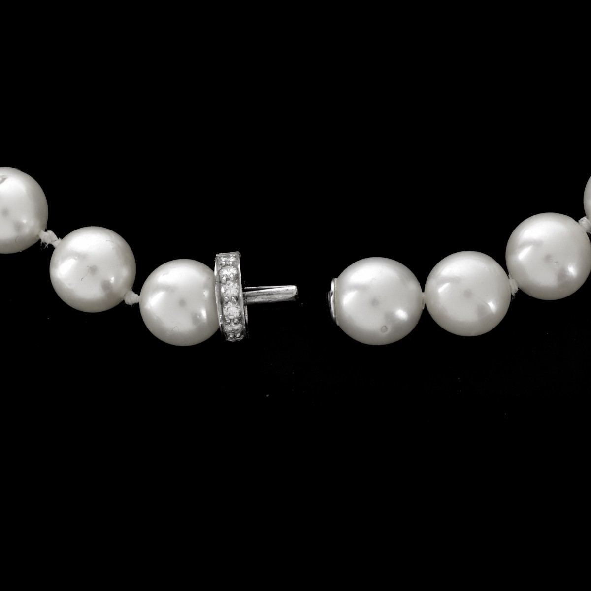 32" 8.5-9mm Pearl and Diamond Necklace